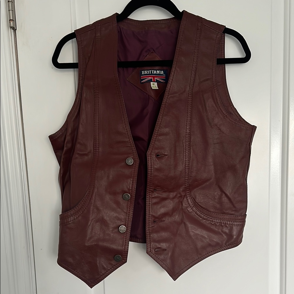 Women's Leather Vest - Brown